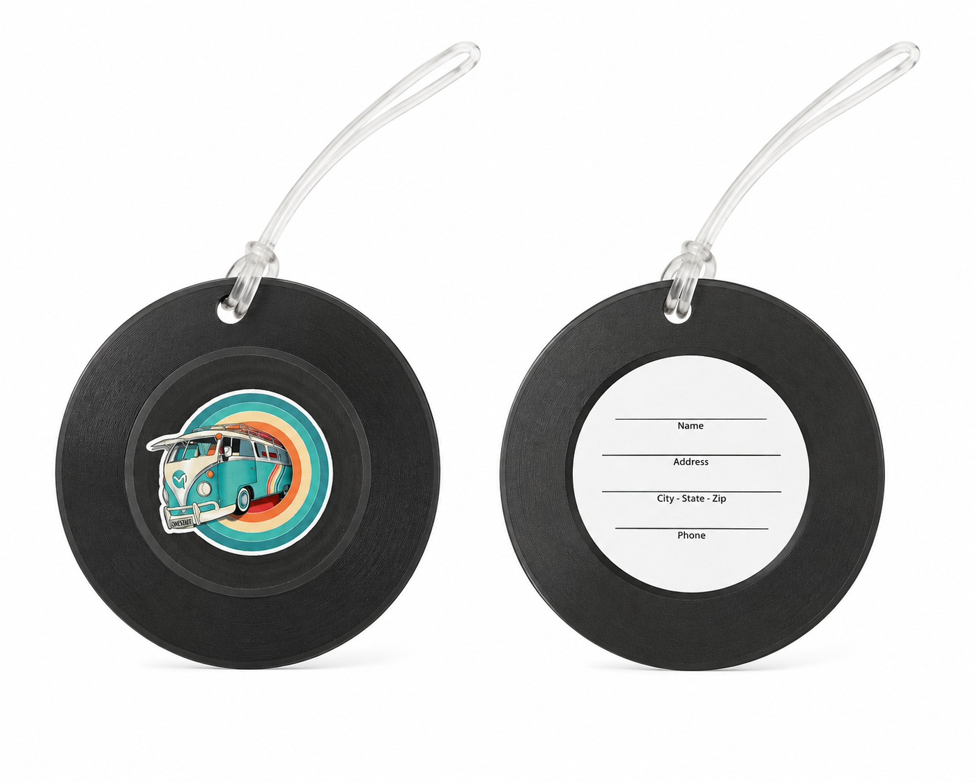 Record-Cut Luggage Tags