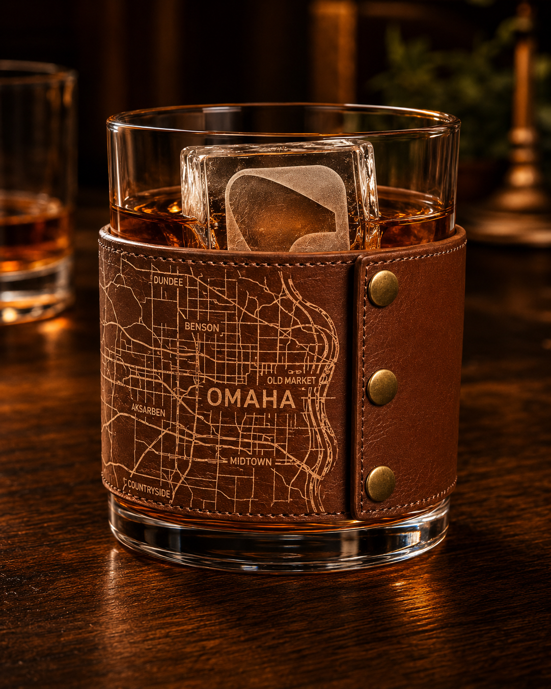 Leather-wrap whiskey glasses