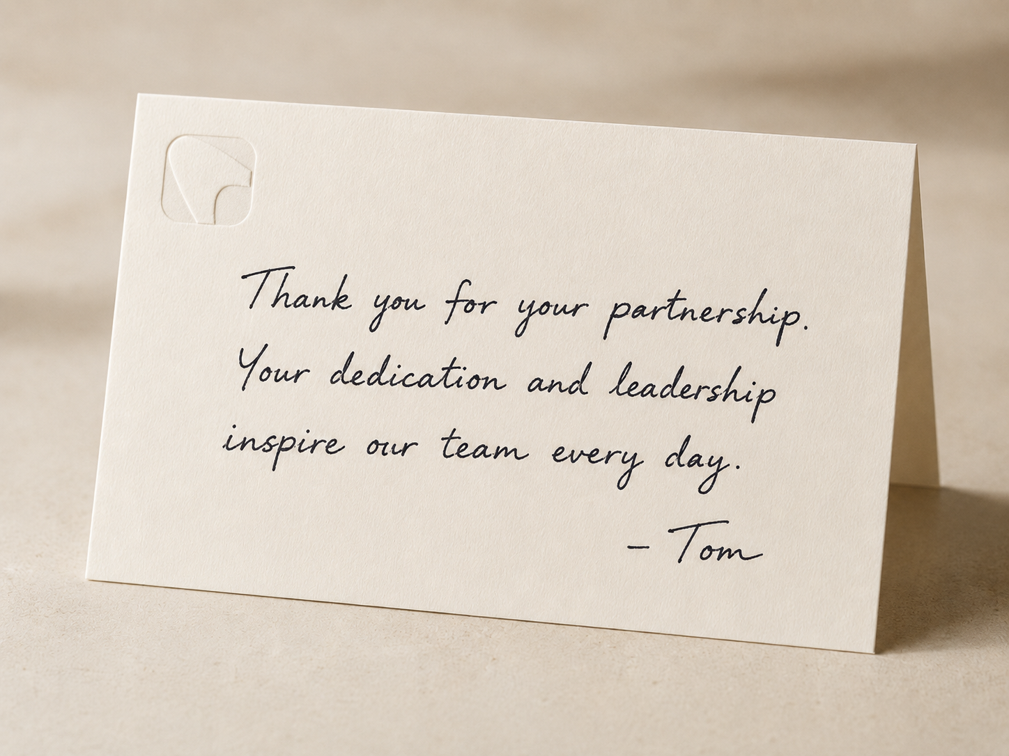 Handwritten note from leadership